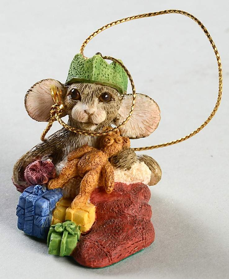 Mouse Ornaments Stocking Mouse - Boxed by David Winter-1