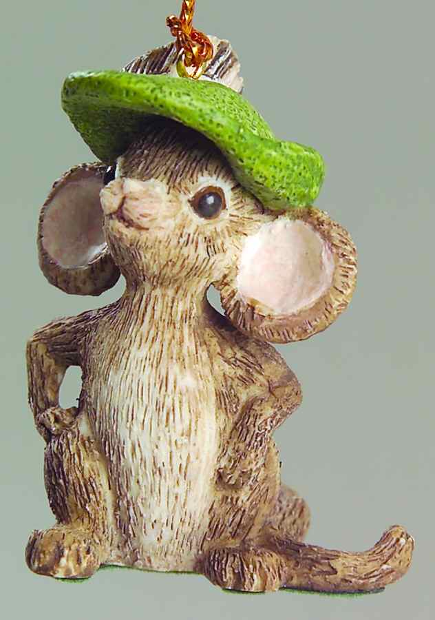 Mouse Ornaments Robin's Merry Mouse - Boxed by David Winter-1