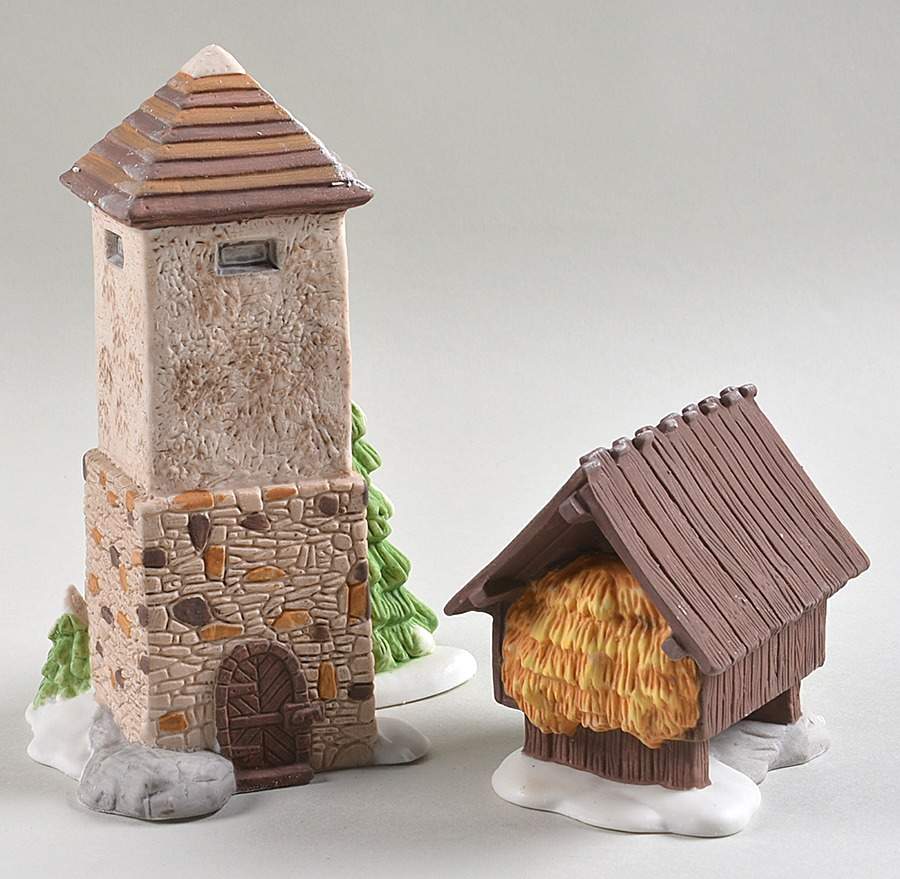 Dickens Village Silo And Hay Shed-Set Of 2 - No Box by Department 56-1