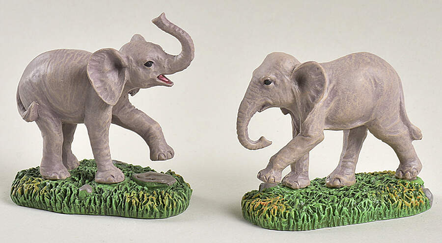 Dickens Village Zoological Garden Elelphants-Set Of 2 - With Box Bx836 by Department 56-1