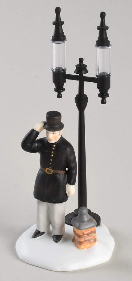 Dickens Village Man With Lamp Post - No Box by Department 56-1