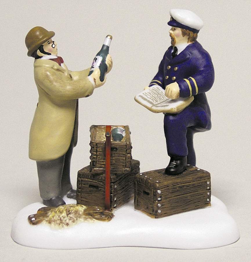 Dickens Village Checking The Ships Manifest, Q - With Box Bx329 by Department 56-1