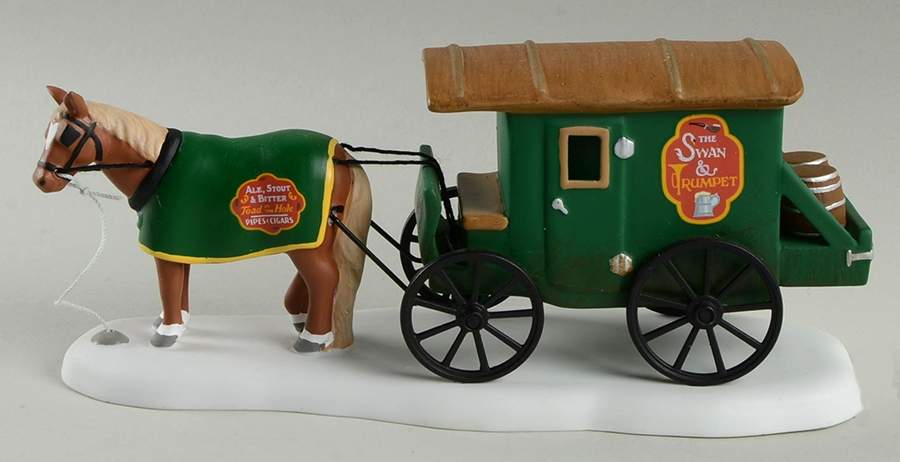 Twelfth Night - Dickens' Village Swan & Trumpet Beer Wagon - No Box by Department 56-1