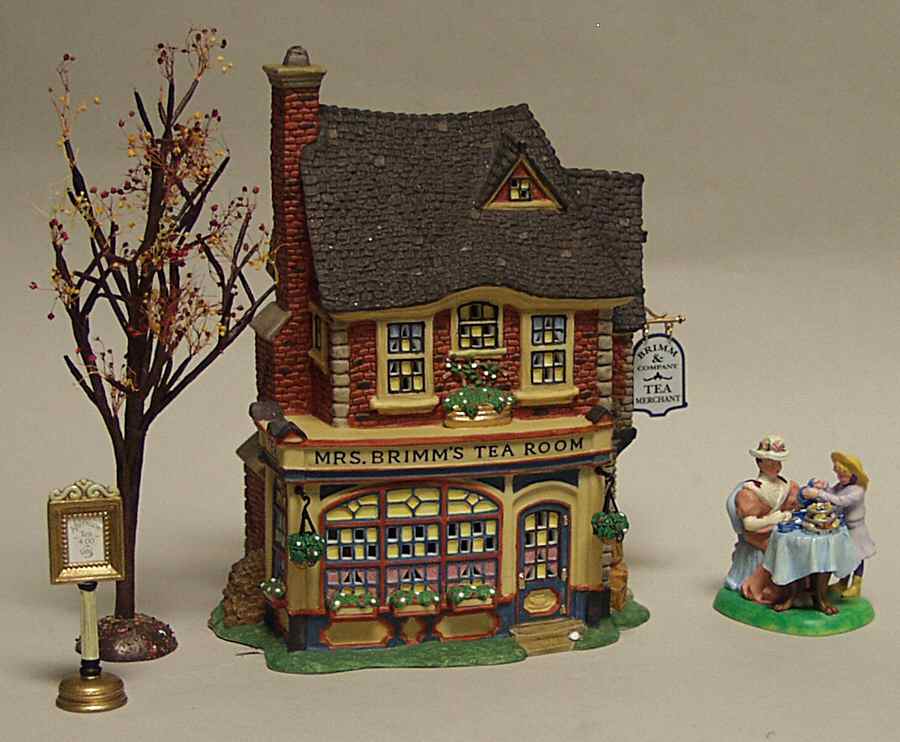 Dickens Village Mrs Brimm's Tea Room-Set Of 4 - Boxed by Department 56-1