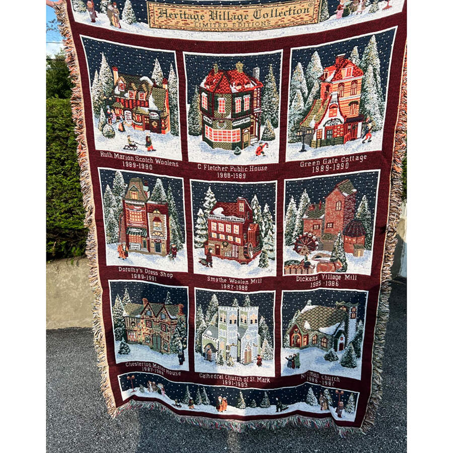 Heritage Village Cotton Afghan - With Box by Department 56-1
