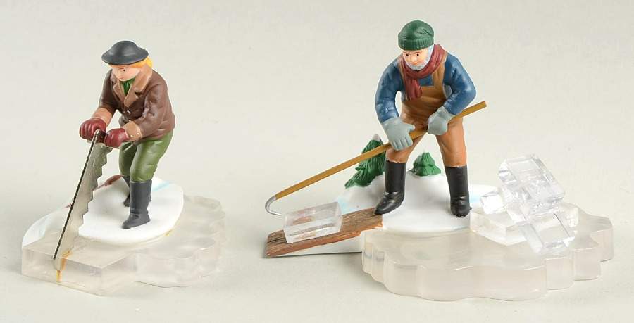 New England Village Blue Star Ice Harvesters-Set Of 2 - Boxed by Department 56-1
