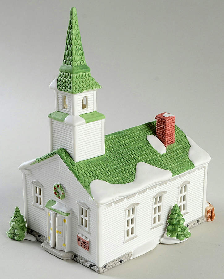 New England Village Steeple Church-1986 Version - Boxed by Department 56-1