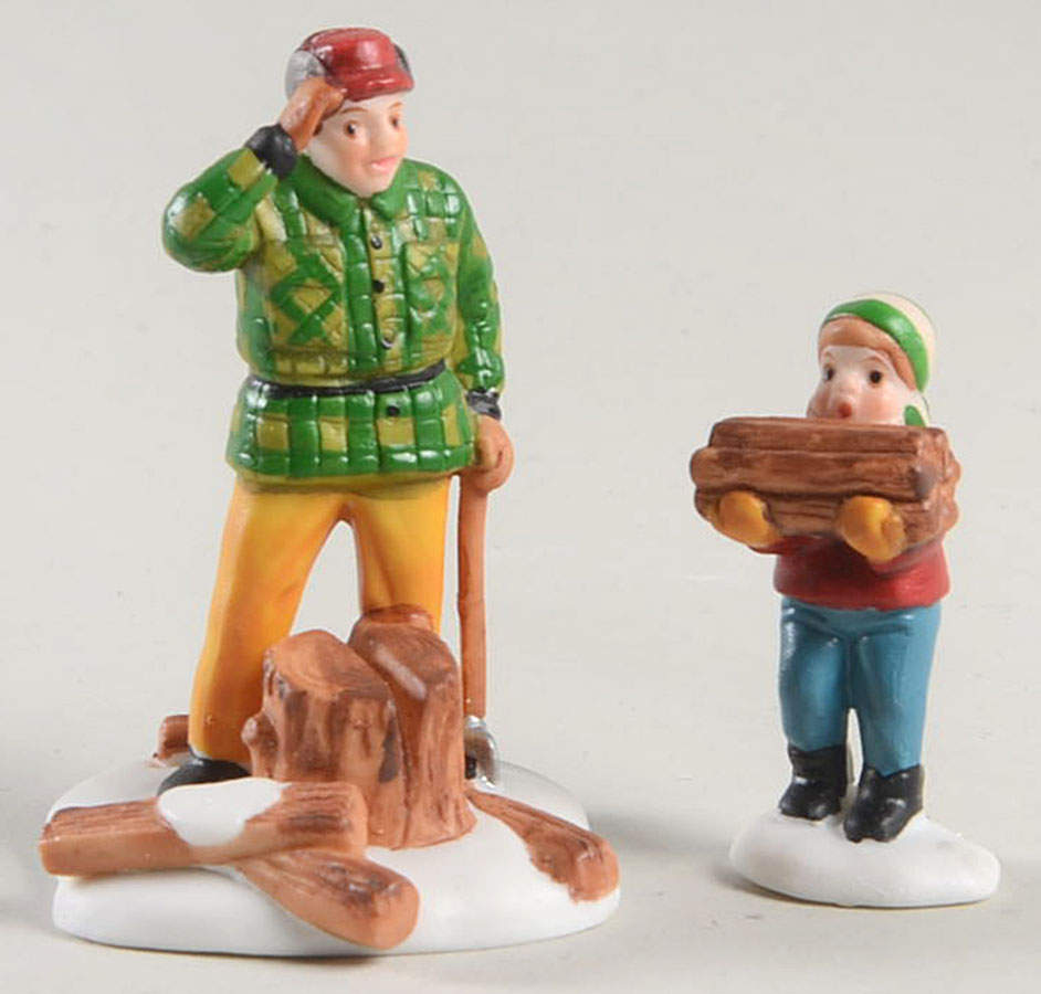 New England Village Woodcutter And Son-Set Of 2 - Boxed by Department 56-1