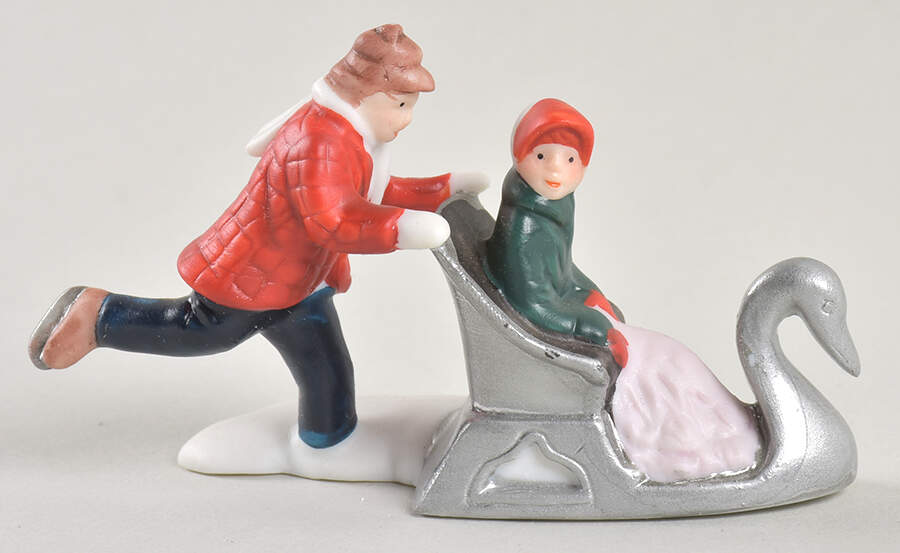 New England Village Man Pushing Sled - No Box by Department 56-1