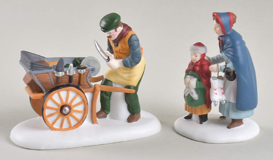 New England Village Knife Grinder-Set Of 2 - Boxed by Department 56-1