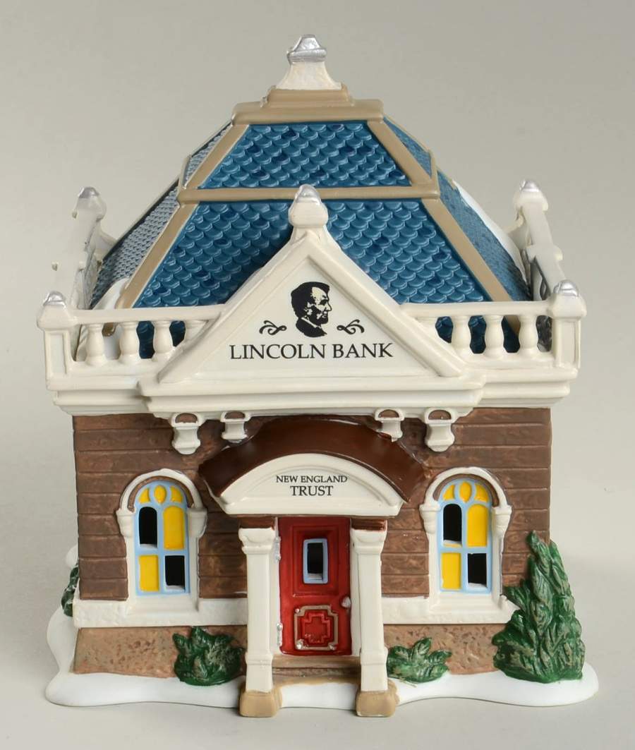 New England Village The Lincoln Bank - With Box by Department 56-1
