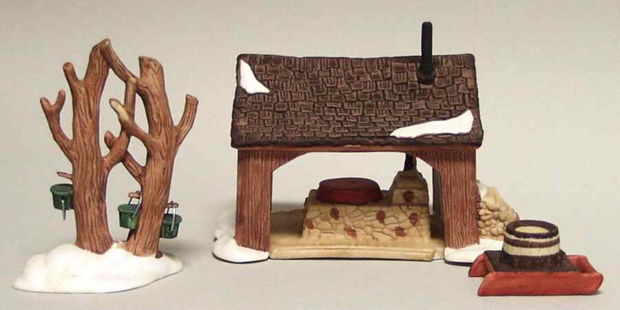 New England Village Maple Sugaring Shed-Set Of 3 - With Box by Department 56-1
