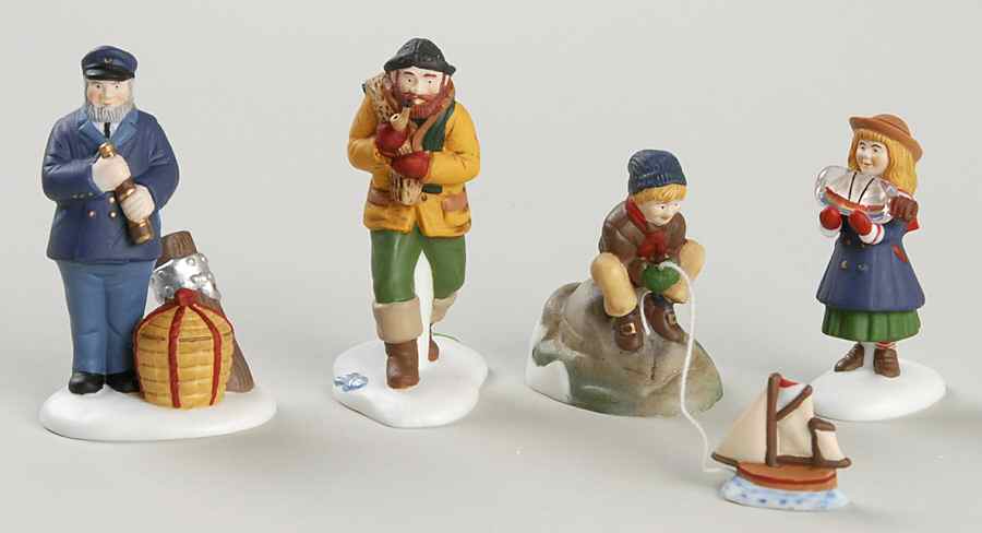New England Village Sea Captain & His Mates - Boxed by Department 56-1
