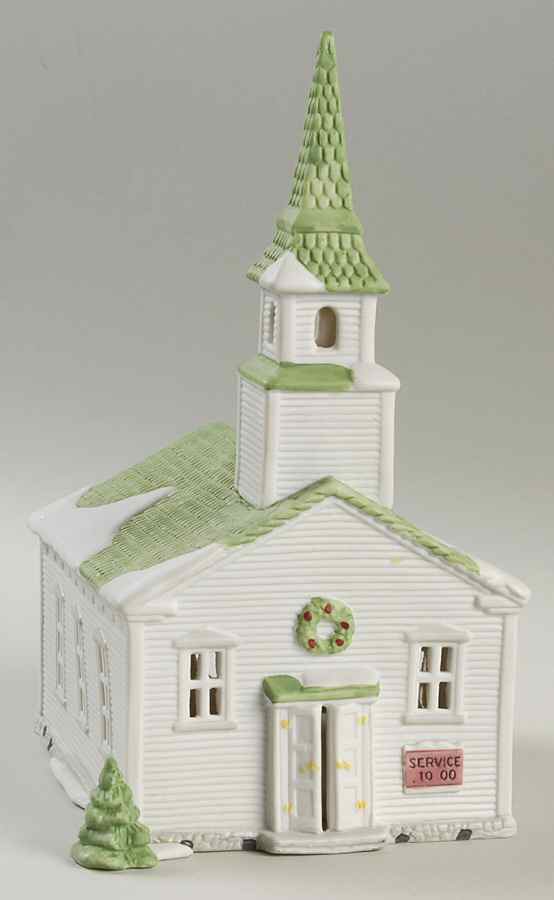 New England Village Steeple Church-1989 Version - Boxed by Department 56-1