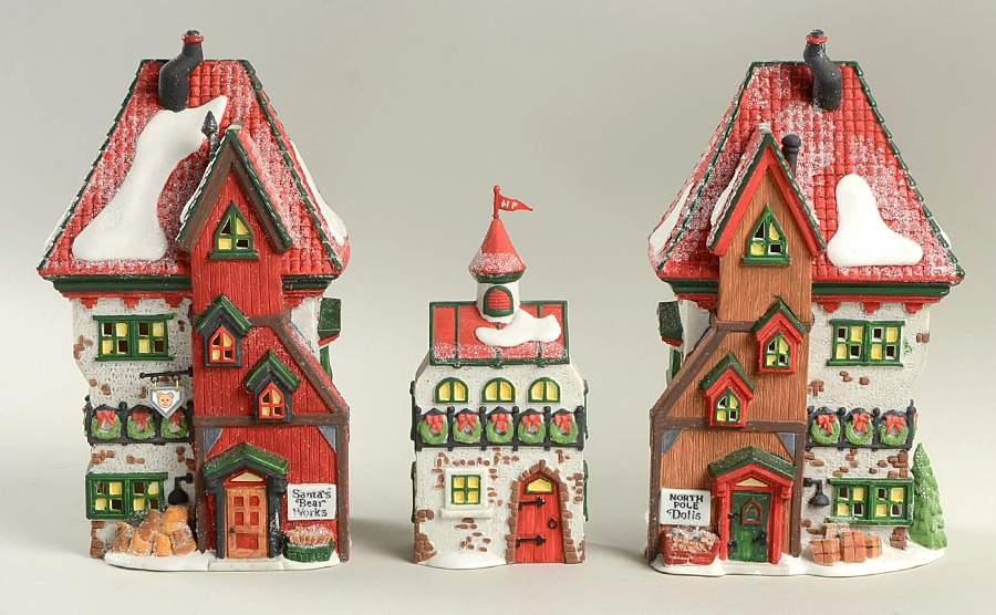 North Pole Village North Pole Dolls & Santa's Bear Works - Boxed by Department 56-1
