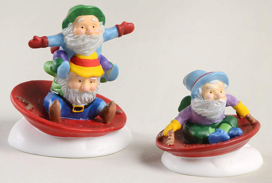 North Pole Village Downhill Daredevils-Set Of 2 - Boxed by Department 56-1