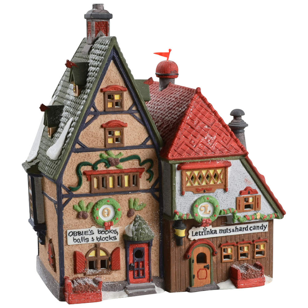 North Pole Village Obbie's Books & Letrinka's Candy - Boxed by Department 56-1