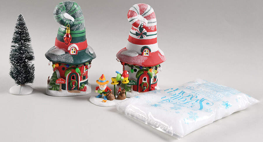 North Pole Village Merry Lane Cottages - No Box by Department 56-1