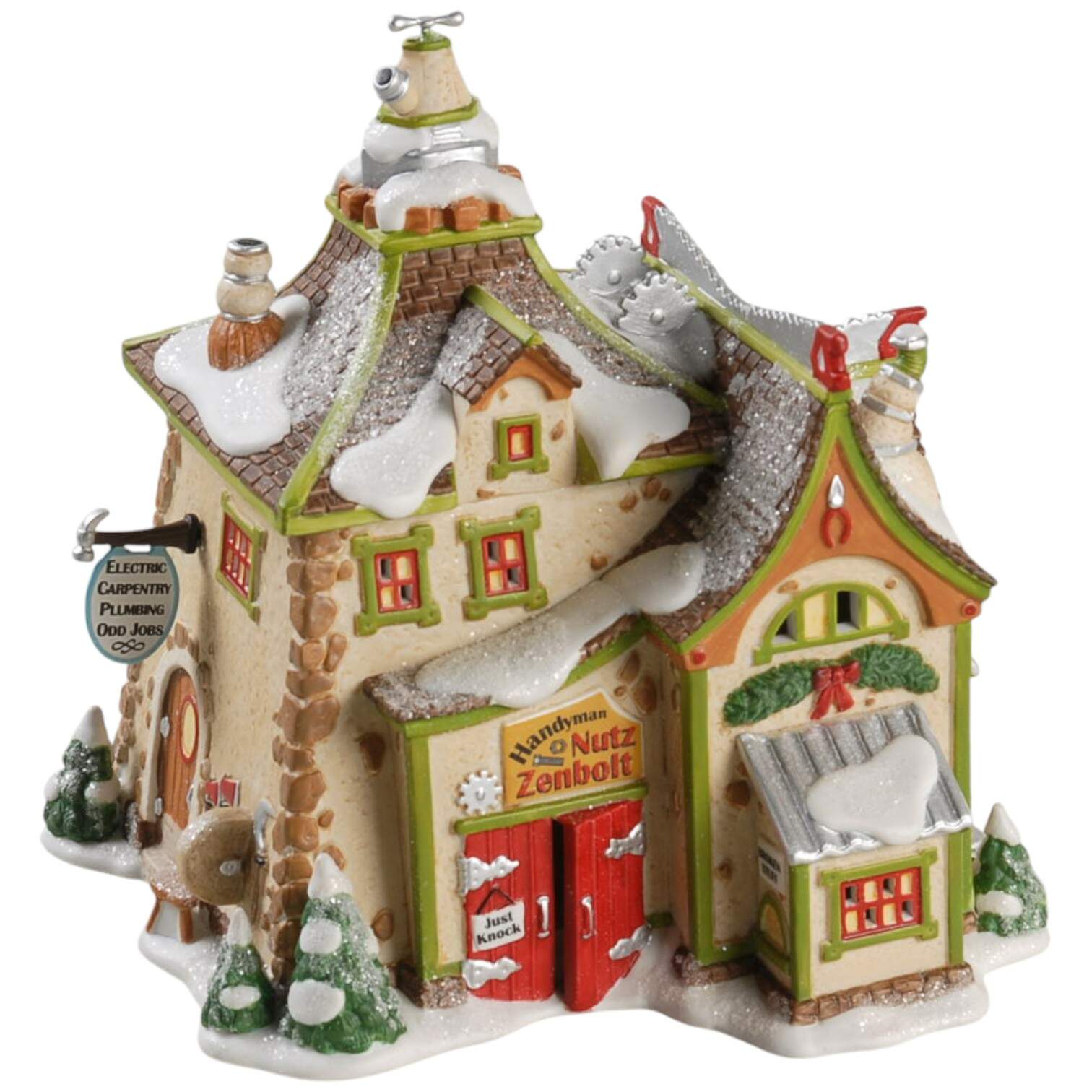 North Pole Village Zenbolt's Handyman Shop - 392 With Box by Department 56-1