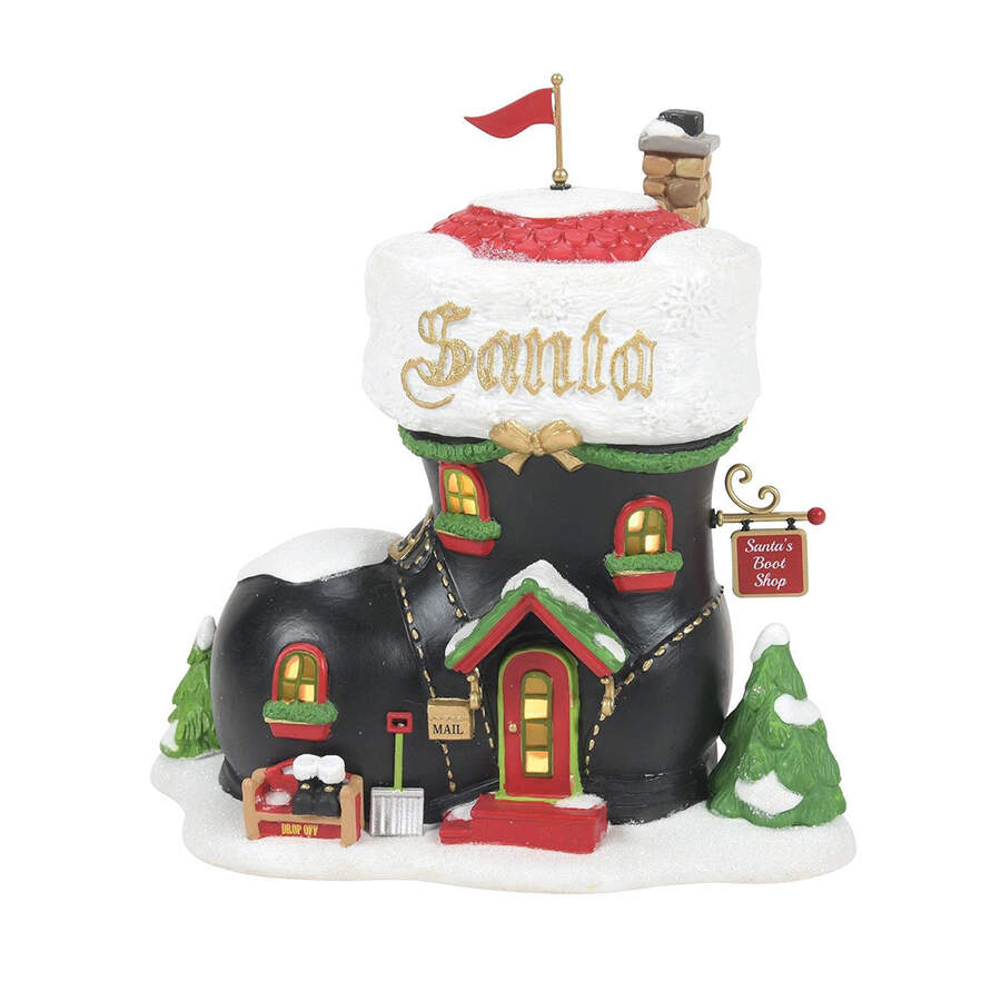North Pole Village Santa's Boot Shop - Platinum Key - Nb668, No Box by Department 56-1
