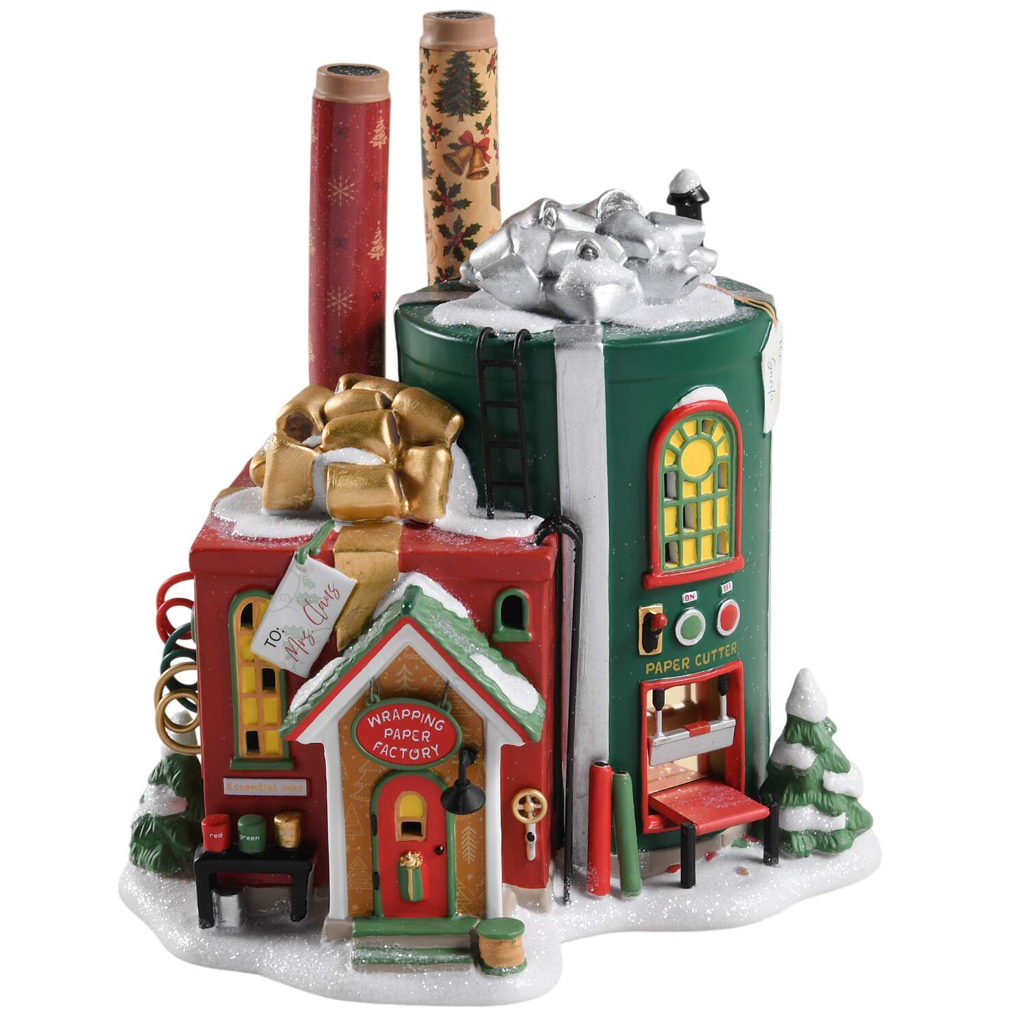 North Pole Village Wrapping Paper Factory - Platinum Key - With Box Bx681 by Department 56-1