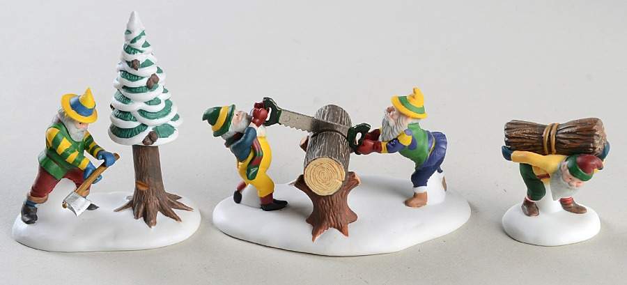 North Pole Village Woodsmen Elves-Set Of 3 - Boxed by Department 56-1