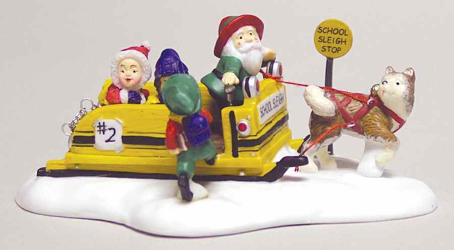 North Pole Village School Sleigh Express - With Box 108 by Department 56-1