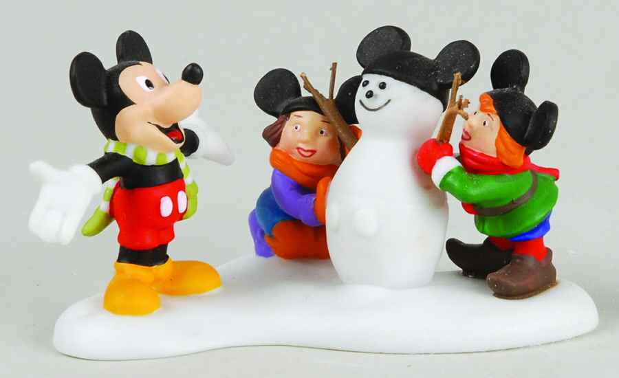 North Pole Village Mickey Builds A Snowman - Boxed by Department 56-1