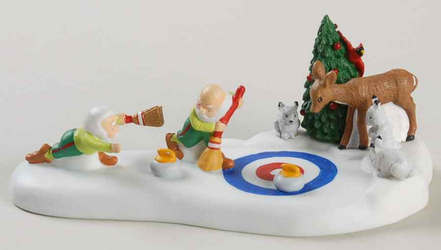 North Pole Village The North Pole Curling Team - Boxed by Department 56-1