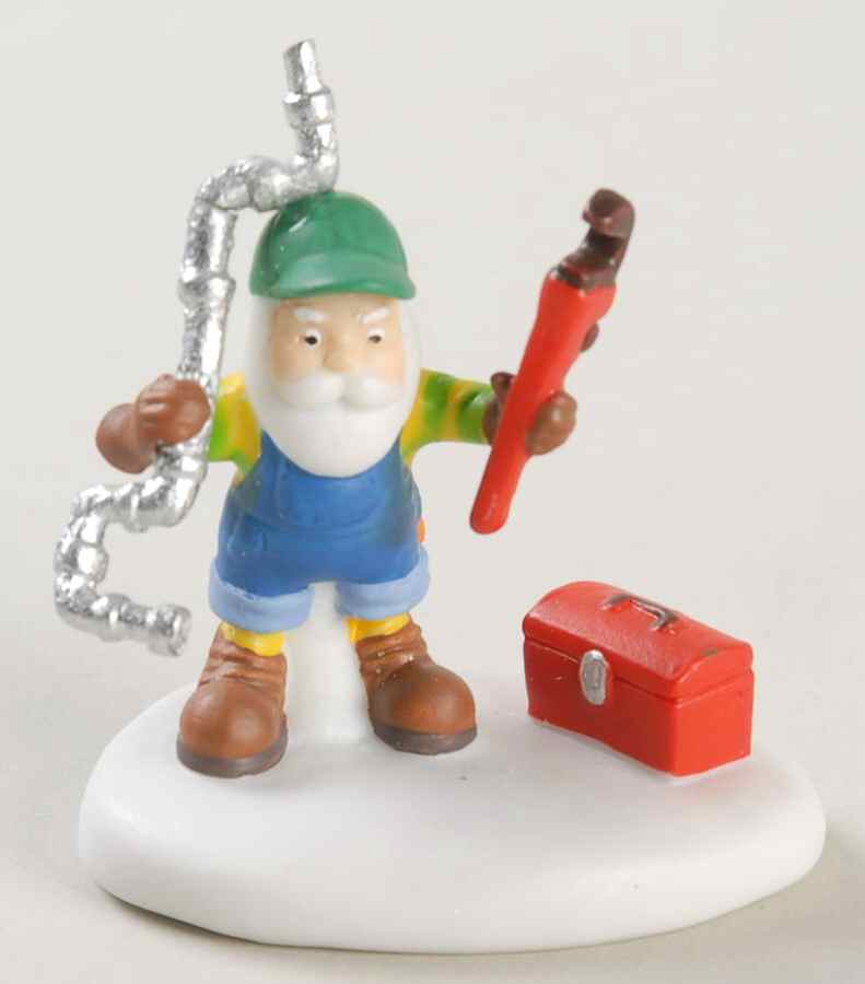 North Pole Village Fixing Frozen Pipes - With Box Bx387 by Department 56-1