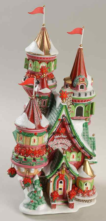North Pole Village Poinsettia Palace - With Box Bx315 by Department 56-1