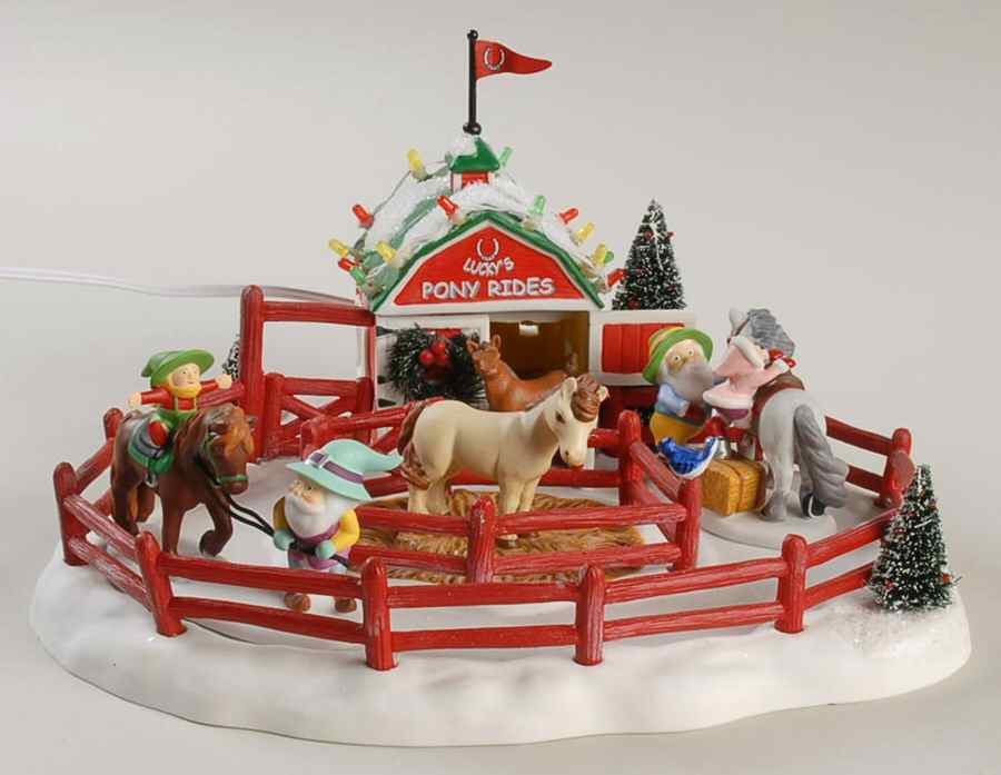 North Pole Village Lucky's Pony Rides - Boxed by Department 56-1