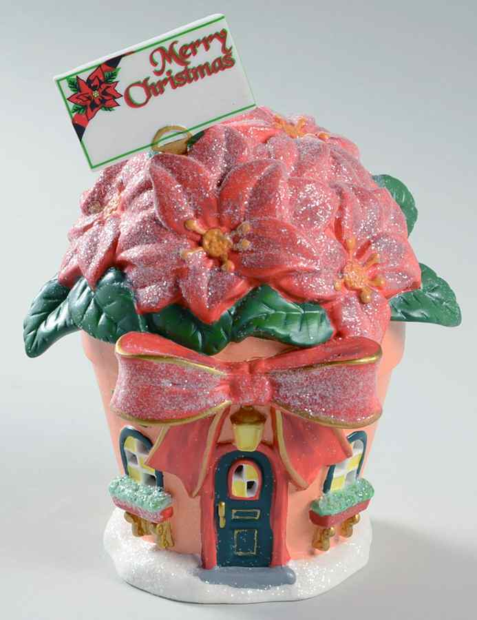 North Pole Village Perry's Christmas Poinsettias - Boxed by Department 56-1
