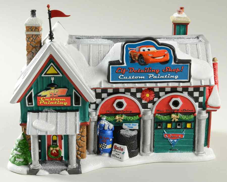 North Pole Village Cars Holiday Detail Shop - Bx429 With Box by Department 56-1