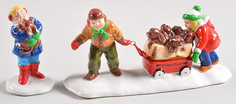 Snow Village Christmas Puppies-Set Of 2 - Boxed by Department 56-1