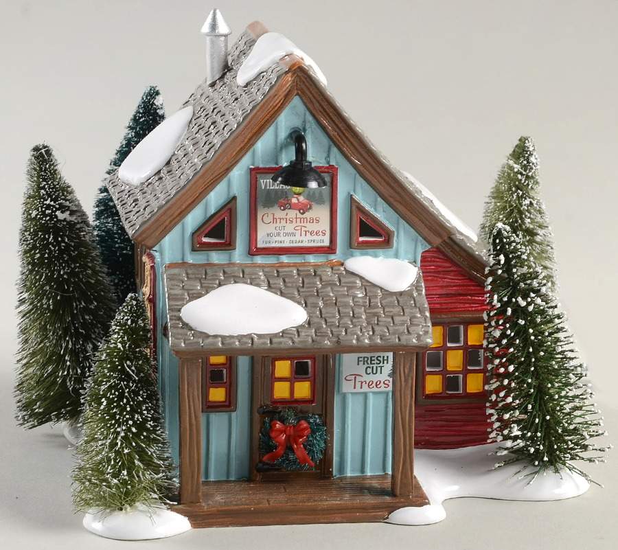 Snow Village Village Farms Tree Lot - With Box Bx1312 by Department 56-1