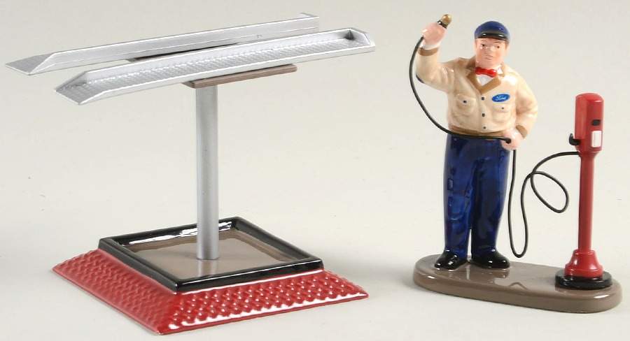 Snow Village Quality Service At Ford-Set Of 2 - With Box by Department 56-1