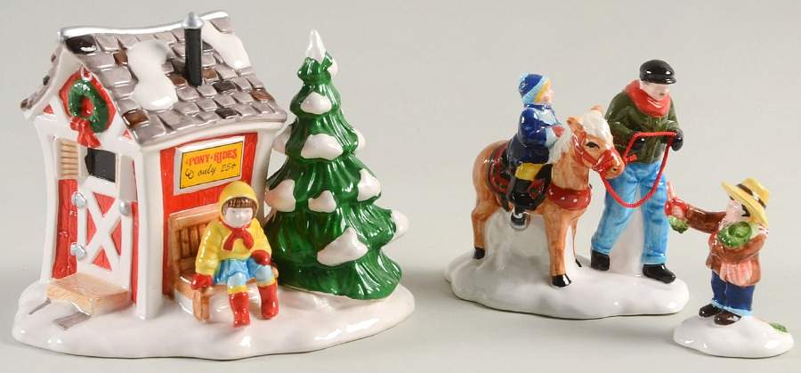 Snow Village Pint-Size Pony Rides-Set Of 3 - No Box by Department 56-1