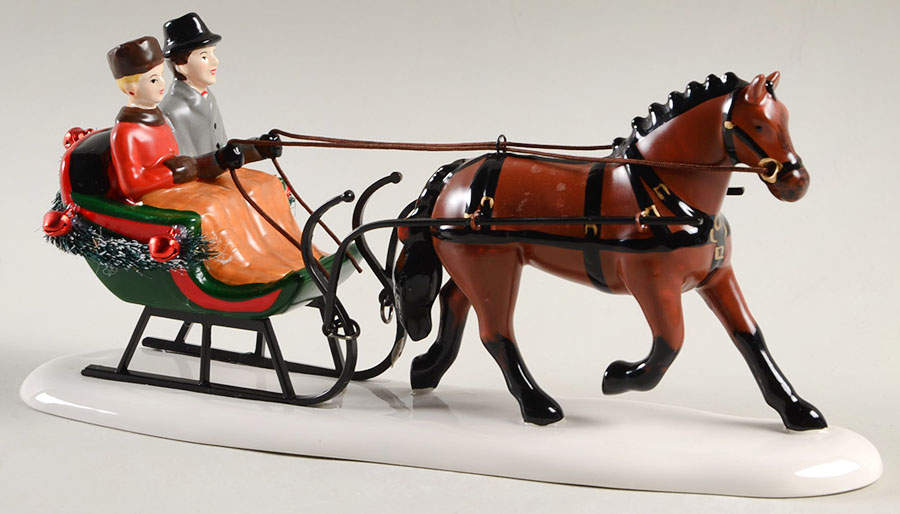 Snow Village Sleigh Bell Ride - No Box Nb1329 by Department 56-1