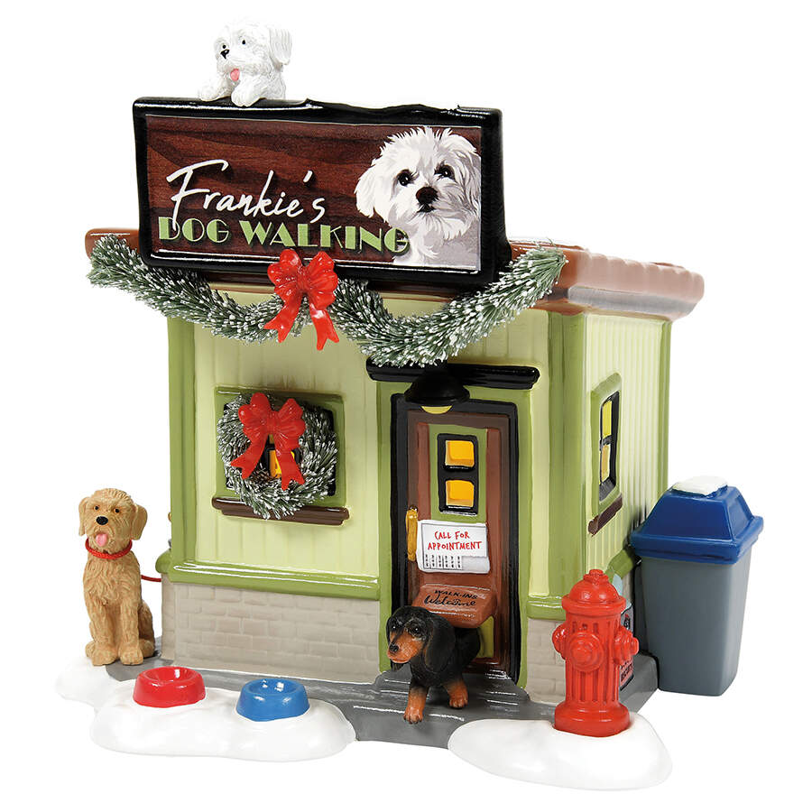 Snow Village Frankie's Dog Walking Co - Bx1385 With Box by Department 56-1