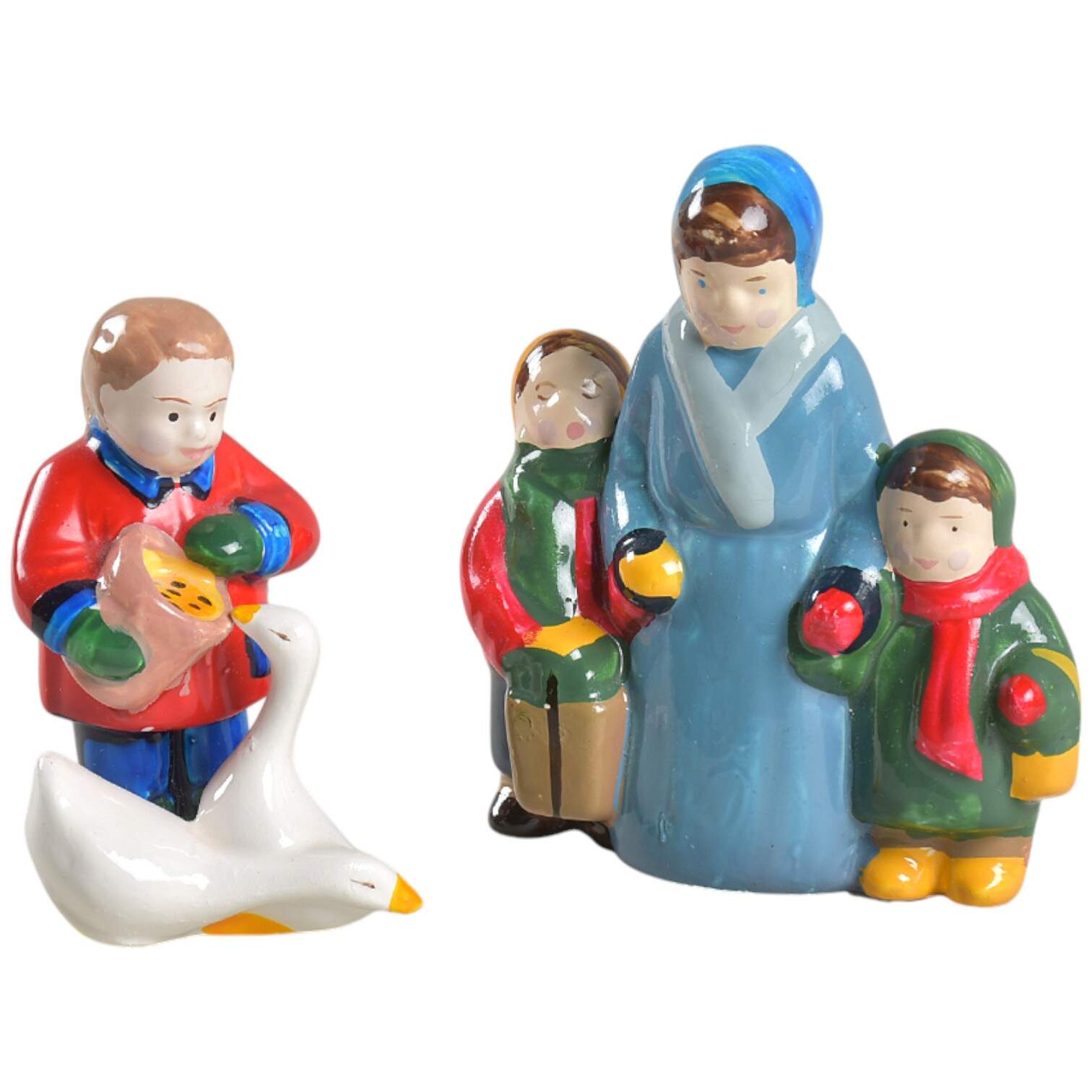 Snow Village Family-Mom & Kids/Goose & Girl-Set Of 2 - No Box by Department 56-1
