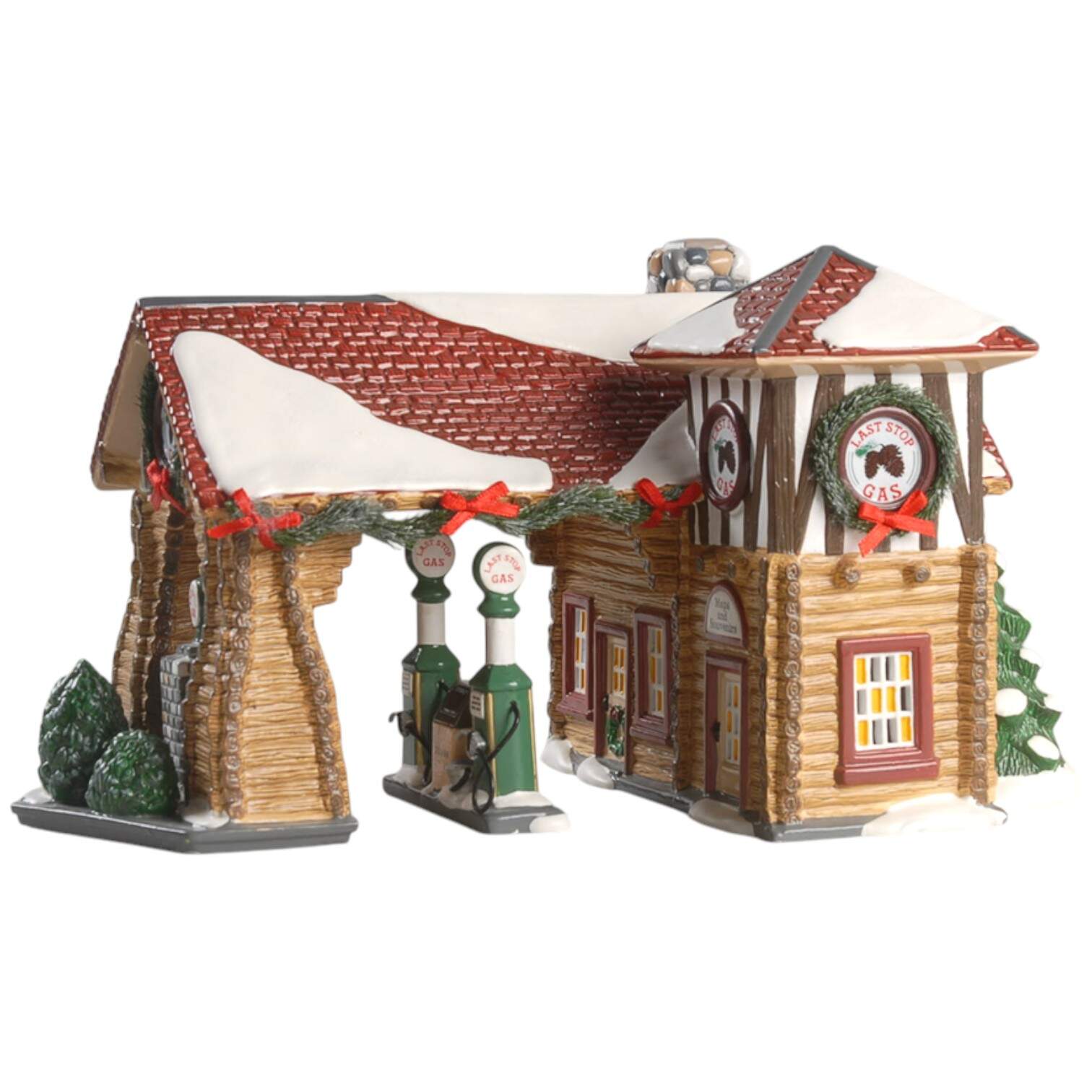 Snow Village Last Stop Gas Station - With Box Bx758 by Department 56-1