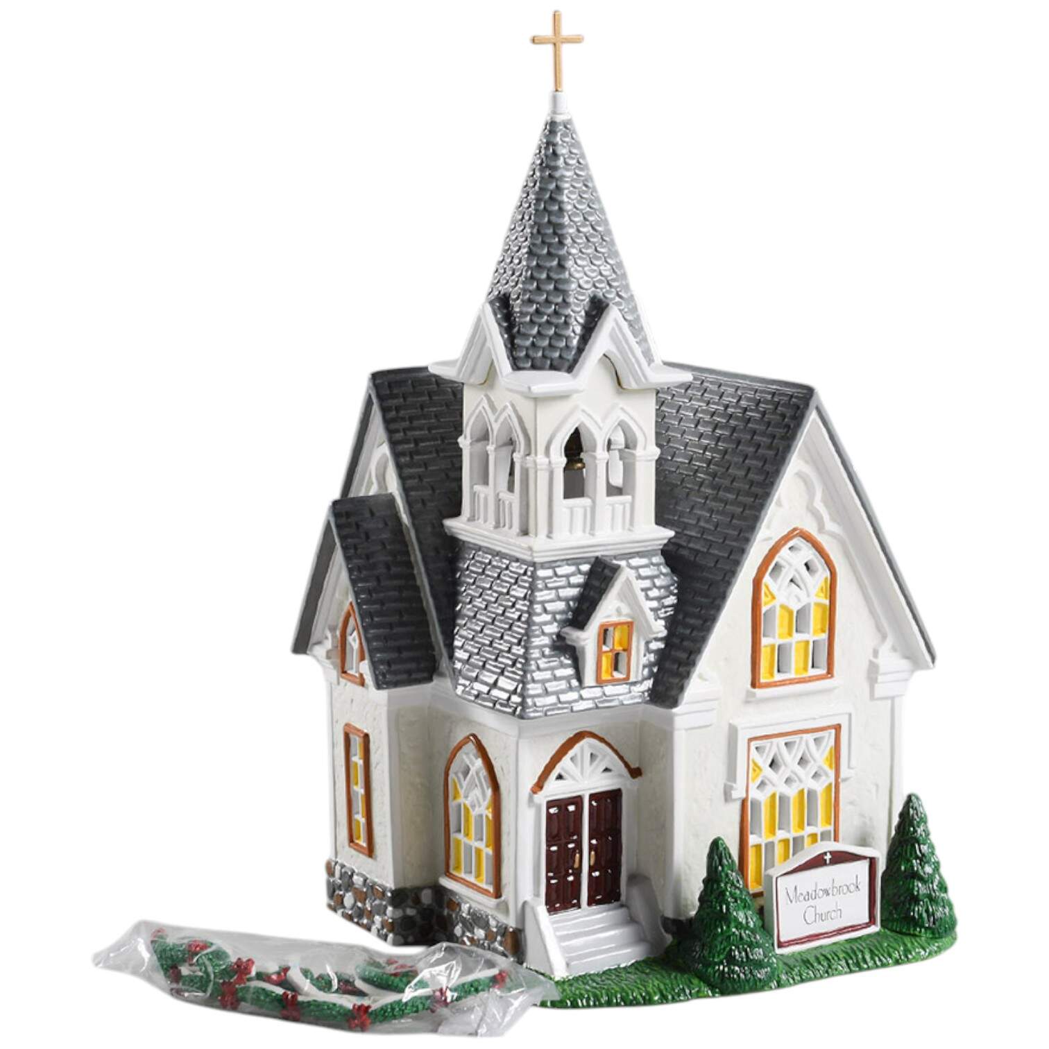 Snow Village Meadowbrook Church - No Box by Department 56-1