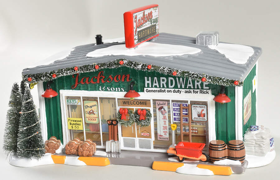 Snow Village Jackson & Sons Hardware-1st Edition - Bx1382 With Box by Department 56-1