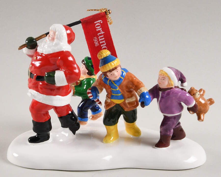 Snow Village Here Comes Santa - Fortunoff 1996 - Boxed by Department 56-1