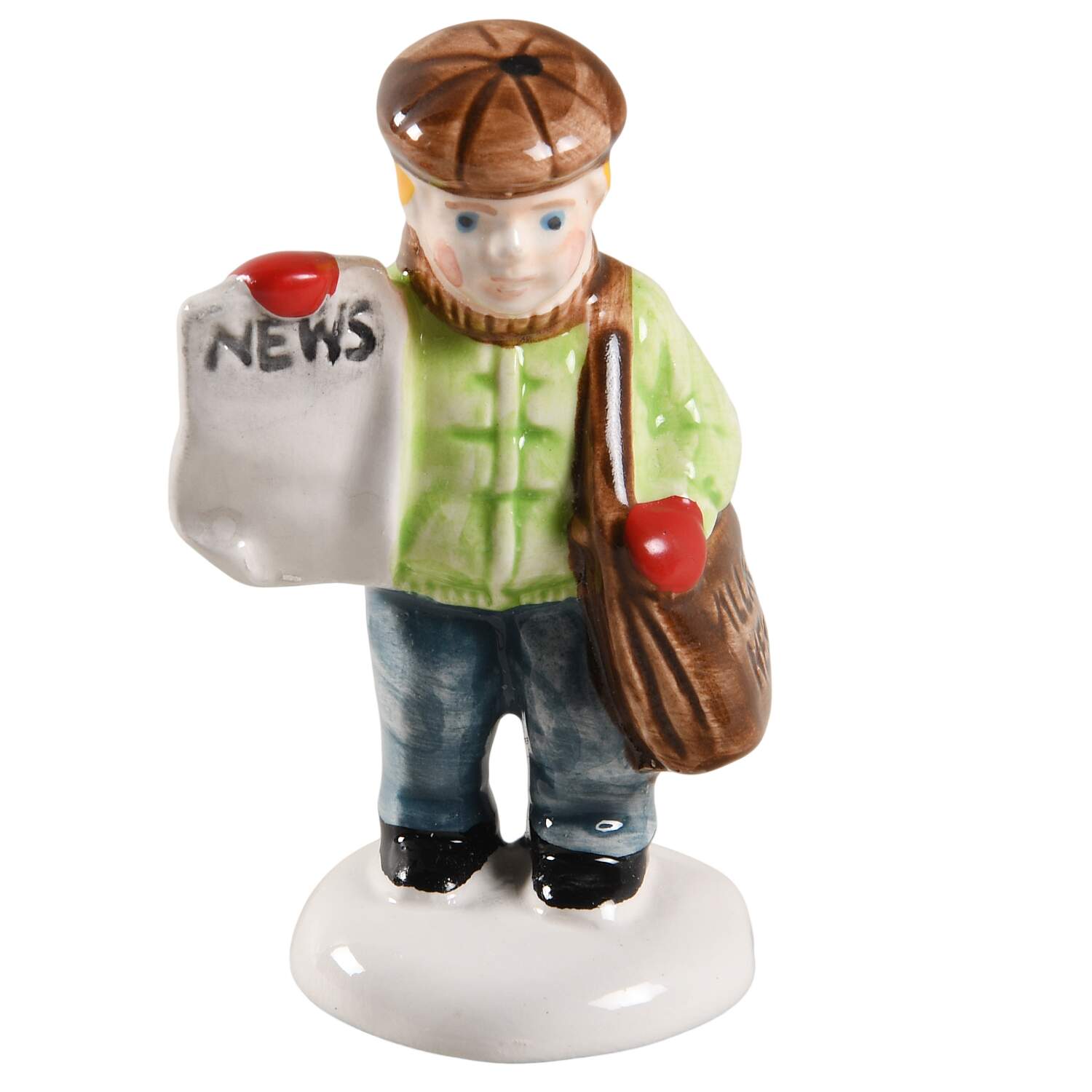 Snow Village Newspaper Boy - No Box by Department 56-1