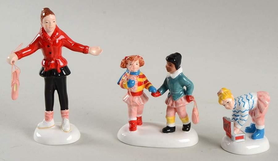 Snow Village On The Way To Ballet Class-Set Of 3 - No Box by Department 56-1