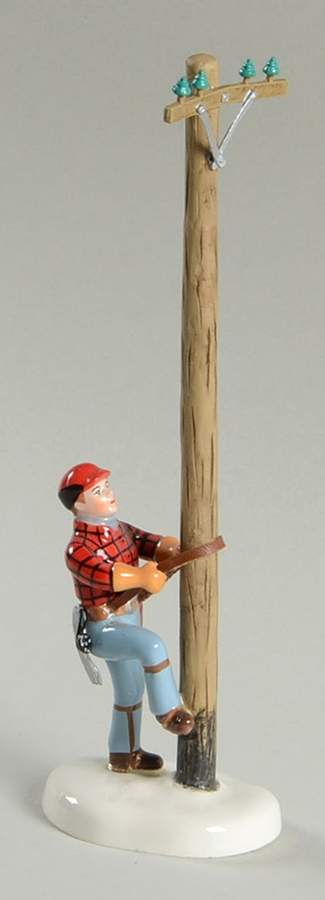 Snow Village Telephone Line Repairman - With Box Bx1003 by Department 56-1
