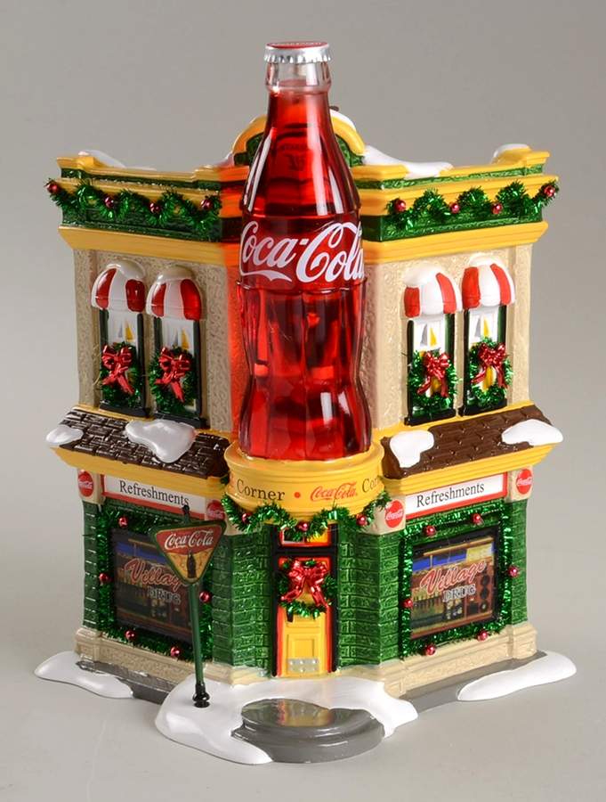 Snow Village Coca-Cola Corner Fountain - With Box Bx1183 by Department 56-1