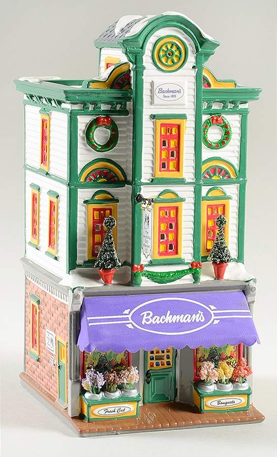 Snow Village Bachman's Flower Shop - Boxed by Department 56-1